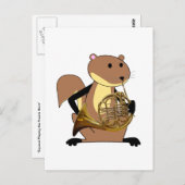 Eichhörnchen Playing Horn Postkarte (Vorne/Hinten)