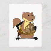 Eichhörnchen Playing Horn Postkarte (Vorderseite)