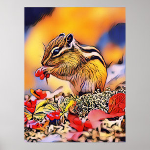 Eichhörnchen-Poster für digitale Kunstmalerei Poster
