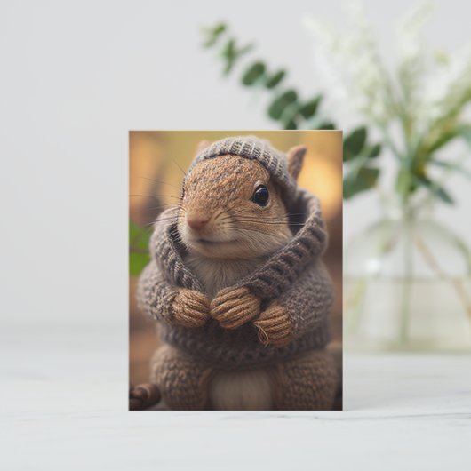 Eichhörnchen Postkarte (Stehend Vorderseite)