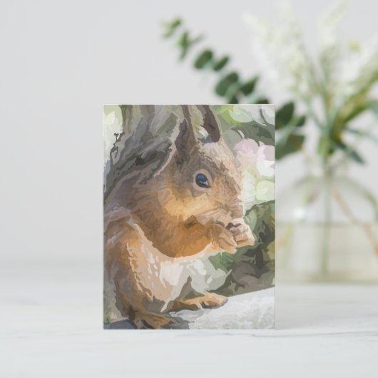 Eichhörnchen Postkarte (Stehend Vorderseite)
