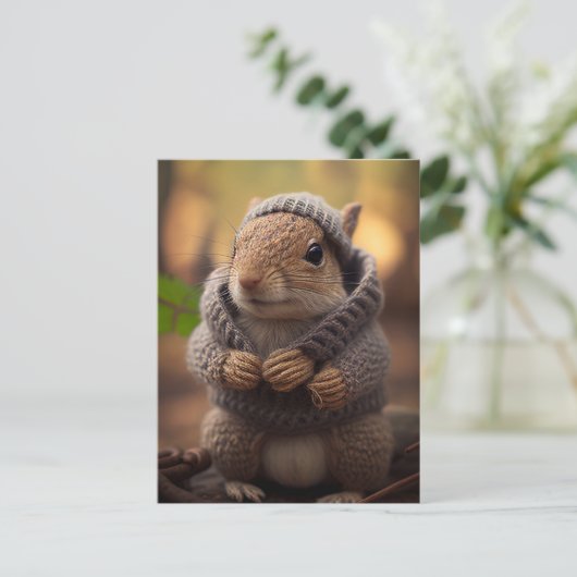 Eichhörnchen Postkarte (Stehend Vorderseite)