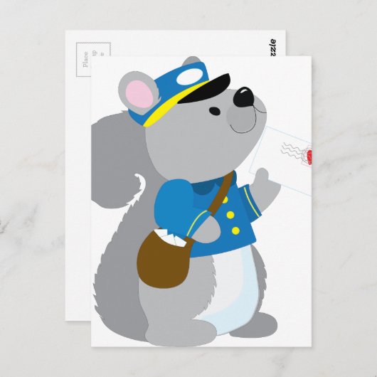 Eichhörnchen Postman Postkarte (Vorne/Hinten)
