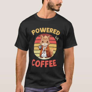 Eichhörnchen-Powered by Coffee Sprichwort Retro Vi T-Shirt