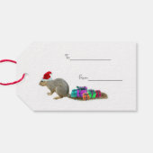 Eichhörnchen präsentiert Gift Tags Geschenkanhänger (Rückseite Horizontal)