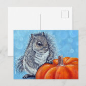 Eichhörnchen Pumpkin Painting Postkarte (Vorne/Hinten)