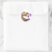 Eichhörnchen Purple Flowers Aufkleber (Tasche)
