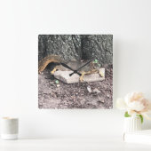 Eichhörnchen Quadratische Wanduhr (Zuhause)