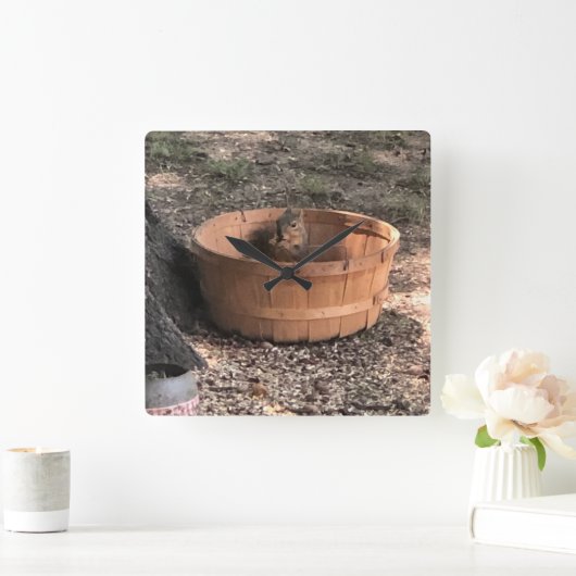 Eichhörnchen Quadratische Wanduhr (Zuhause)