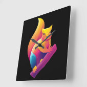 Eichhörnchen Quadratische Wanduhr (Winkel)