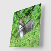 Eichhörnchen Quadratische Wanduhr (Winkel)