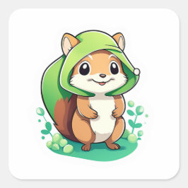Eichhörnchen Quadratischer Aufkleber