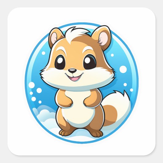 Eichhörnchen Quadratischer Aufkleber (Vorderseite)