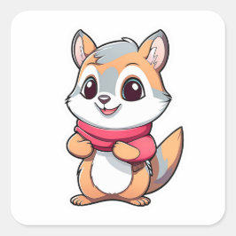 Eichhörnchen Quadratischer Aufkleber