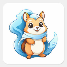 Eichhörnchen Quadratischer Aufkleber
