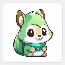 Eichhörnchen Quadratischer Aufkleber