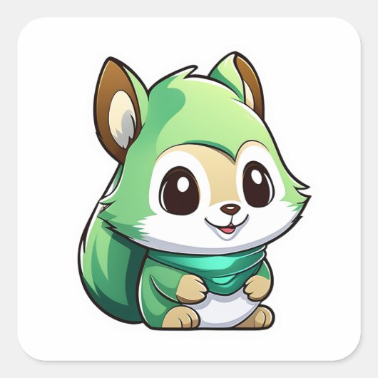Eichhörnchen Quadratischer Aufkleber (Vorderseite)