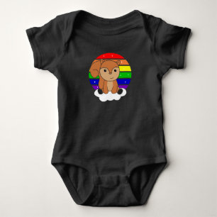 Eichhörnchen Rainbow Glitzer Kawaii Croissant Baby Strampler