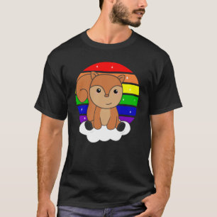 Eichhörnchen Rainbow Glitzer Kawaii Croissant T-Shirt