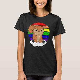 Eichhörnchen Rainbow Glitzer Kawaii Croissant T-Shirt