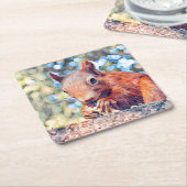 Eichhörnchen Rechteckiger Pappuntersetzer (angewinkelt)