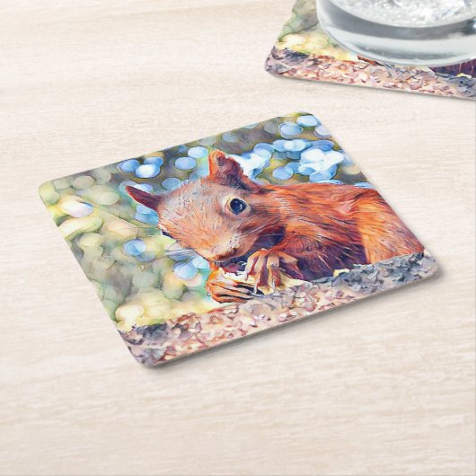 Eichhörnchen Rechteckiger Pappuntersetzer (angewinkelt)