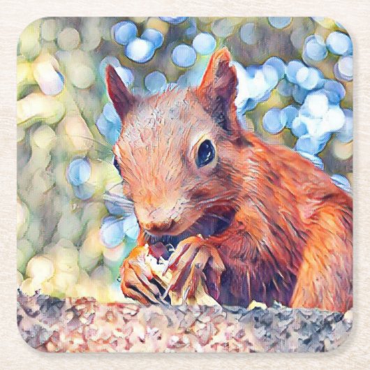 Eichhörnchen Rechteckiger Pappuntersetzer (Vorderseite)
