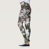 Eichhörnchen Red Berries Snow Tree Foto Leggings (Links)