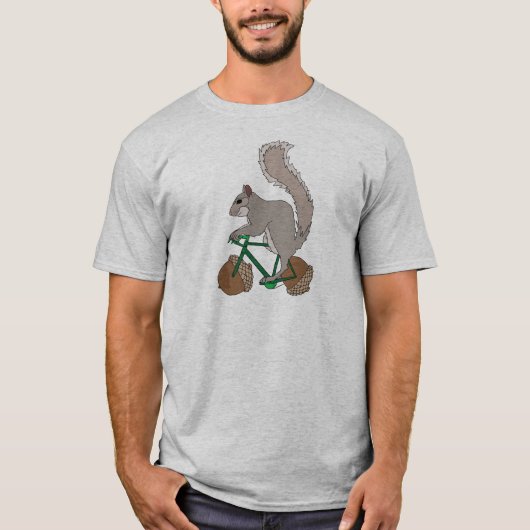 Eichhörnchen-Reitfahrrad mit Eichel-Rädern T-Shirt (Vorderseite)