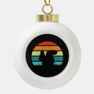 Eichhörnchen Retro Eichhörnchen Keramik Kugel-Ornament