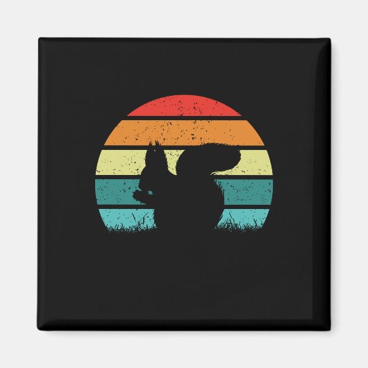 Eichhörnchen Retro Eichhörnchen Lover Magnet (Vorne)