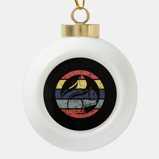 Eichhörnchen Retro Keramik Kugel-Ornament (Vorderseite)