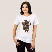 Eichhörnchen-Ritter mit Schwert Tri-Blend Shirt (Vorderseite voll)
