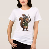 Eichhörnchen-Ritter mit Schwert Tri-Blend Shirt (Vorderseite)