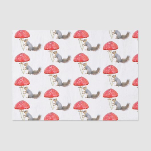 Eichhörnchen-Rosa-Mushroom-Papierpapier Seidenpapier (Vorderseite)