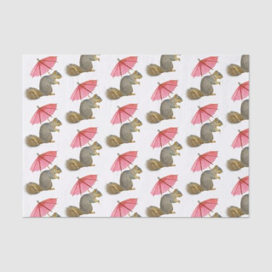 Eichhörnchen Rosa Parasolpapier Seidenpapier (Vorderseite)