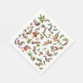 Eichhörnchen Rot und Grüne Napkins Serviette (Ecke)