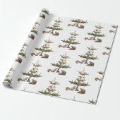 Eichhörnchen, Rote Kerzen, Baumwrapping Paper Geschenkpapier (Ungerollt)