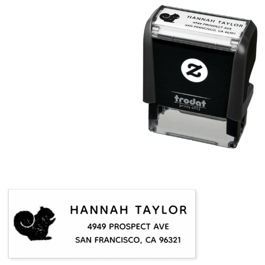 Eichhörnchen-Rücksendeadresse Permastempel (Beispiel)