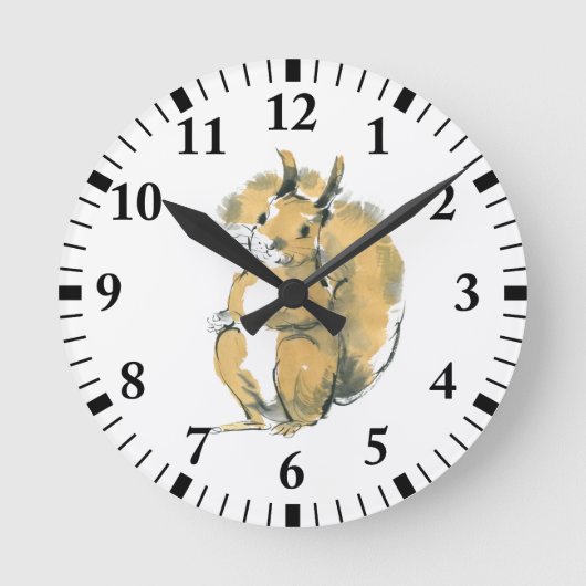 Eichhörnchen Runde Wanduhr (Vorderseite)