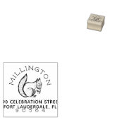 Eichhörnchen | Rustikale Round Family Name Rücksen Gummistempel (Stempel)
