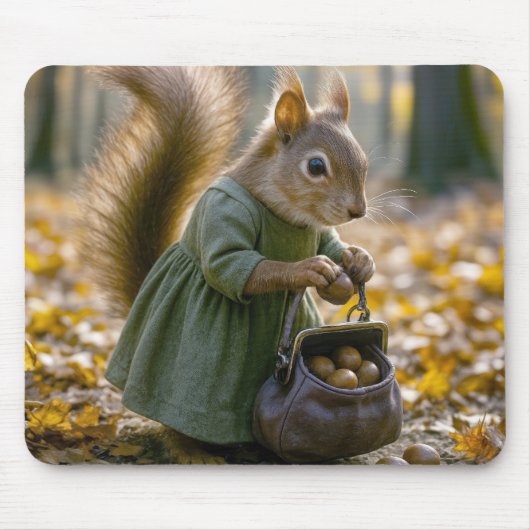 Eichhörnchen-Sammlung Nüsse in ihrer Tasche Mousepad (Vorne)