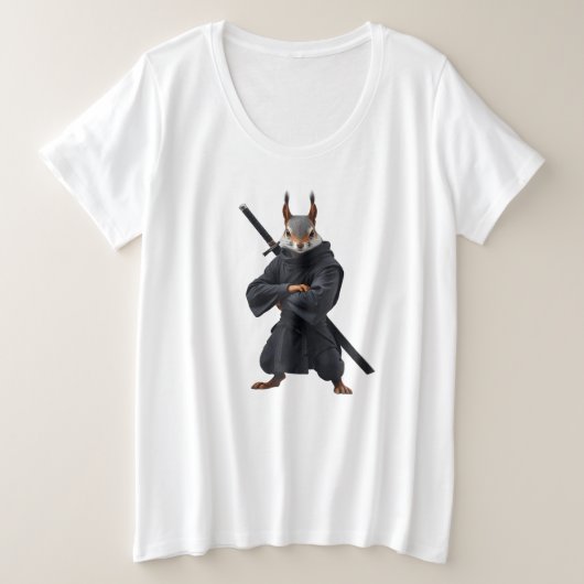 Eichhörnchen-Samurai Große Größe T-Shirt (Design vorne)