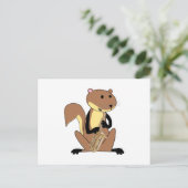 Eichhörnchen Saxophon spielen Postkarte (Stehend Vorderseite)