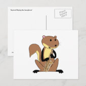 Eichhörnchen Saxophon spielen Postkarte (Vorne/Hinten)