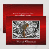 Eichhörnchen Schneebaum Foto Weihnachtsflache Feiertagskarte (Vorne/Hinten)