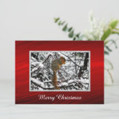 Eichhörnchen Schneebaum Foto Weihnachtsflache Feiertagskarte (Stehend Vorderseite)
