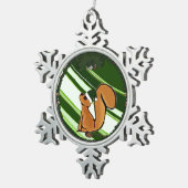 Eichhörnchen-Schneeflocke gerahmter Ornament (Rechts)