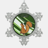 Eichhörnchen-Schneeflocke gerahmter Ornament (Vorderseite)