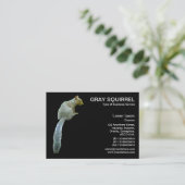 Eichhörnchen - Schwarz Visitenkarte (Stehend Vorderseite)